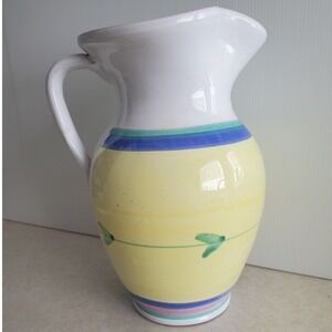 Caleca Ceramiche 64 OZ Pitcher Ceramic Carousel Hand Painted Country Cottage
